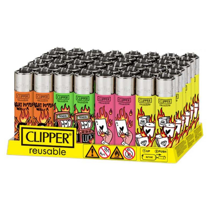 CLIPPER | Games on Fire DESIGN Display of 48 [LT1001GOF] Lighter ONE