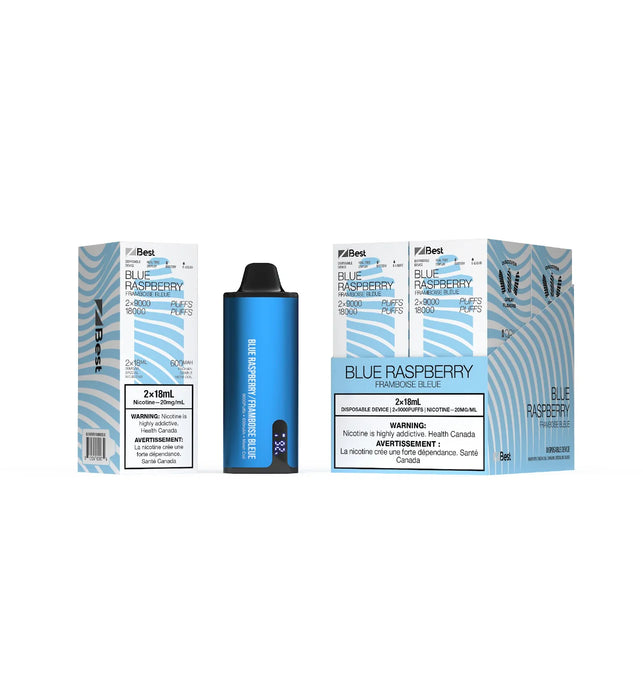 ZLAB | Z BEST 18K(2x9K) Puffs disposable vape Box of 4 Federal Excise Tax Smoke N Vape Cartel Blue Raspberry