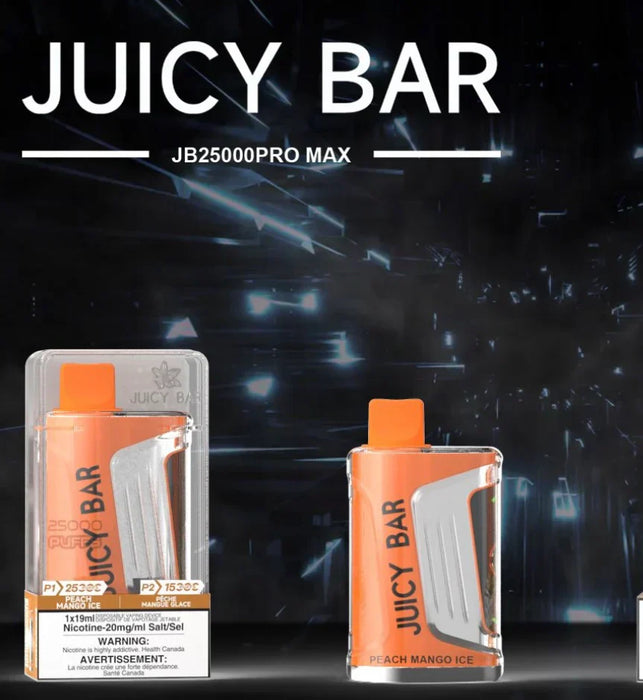 JUICY BAR | JB25000 PROMAX Disposable BOX OF 5 Federal Excise Tax JUICY BAR PEACH MANGO ICE