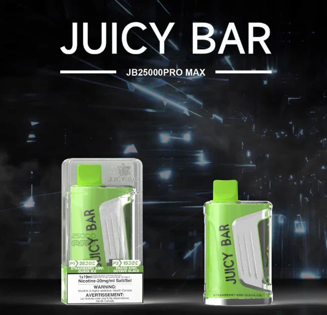 JUICY BAR | JB25000 PROMAX Disposable BOX OF 5 Federal Excise Tax JUICY BAR STRAWBERRY KIWI GUAVA ICE