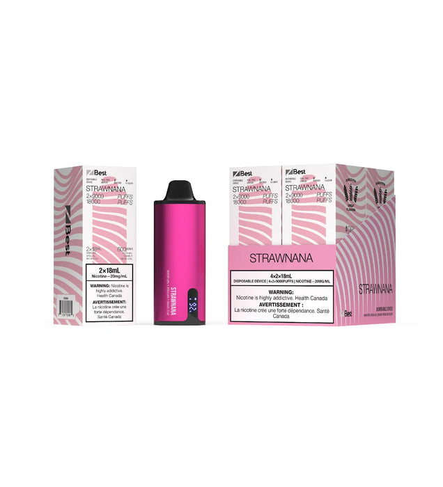 ZLAB | Z BEST 18K(2x9K) Puffs disposable vape Box of 4 Federal Excise Tax Smoke N Vape Cartel Strawnana