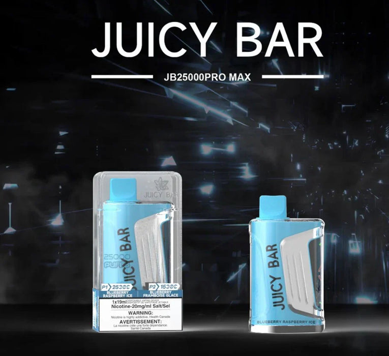 JUICY BAR | JB25000 PROMAX Disposable BOX OF 5 Federal Excise Tax JUICY BAR BLUEBERRY RASPBERRY ICE