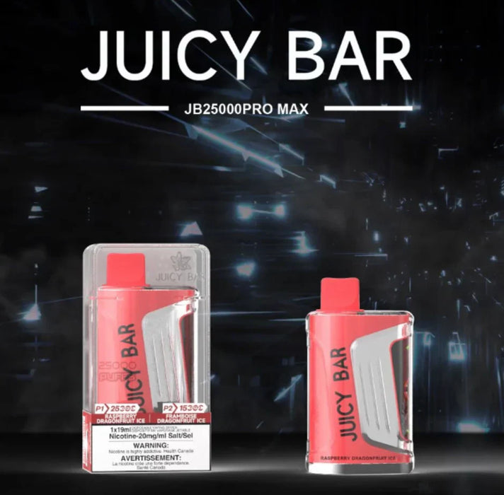JUICY BAR | JB25000 PROMAX Disposable BOX OF 5 Federal Excise Tax JUICY BAR RASBERRY DRAGONFRUIT ICE