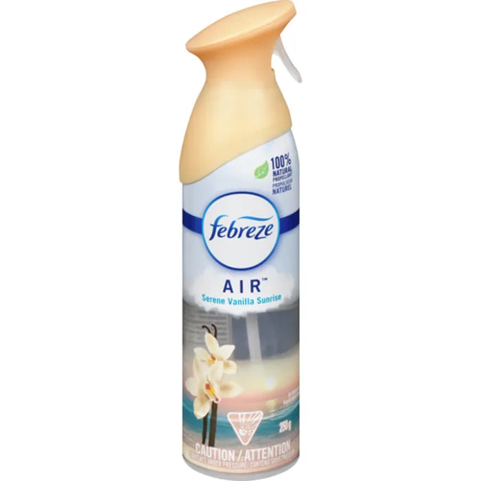 Febreze Air Refresher 250g Box of 6 Odour Eliminator Spray ONE Serene Vanilla Sunrise