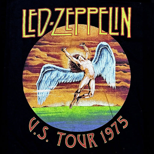 Led Zeppelin | "Swan 77 Distressed" Men's T-Shirt Black - Officially Licensed Short Sleeve Philcos
