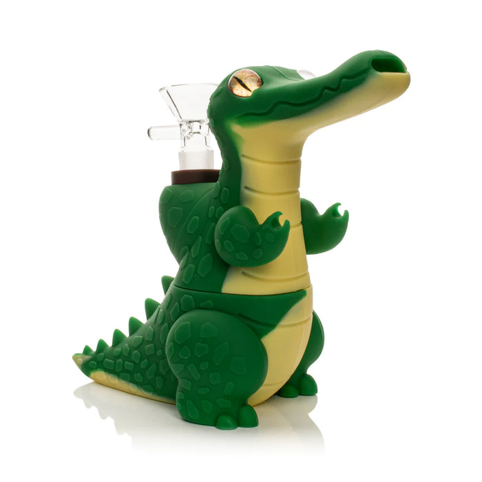LIT® Silicone | 6" Alligator Water Pipe [TS218] Resin · Silicone · Plastic Bong Smoking Cat Distribution