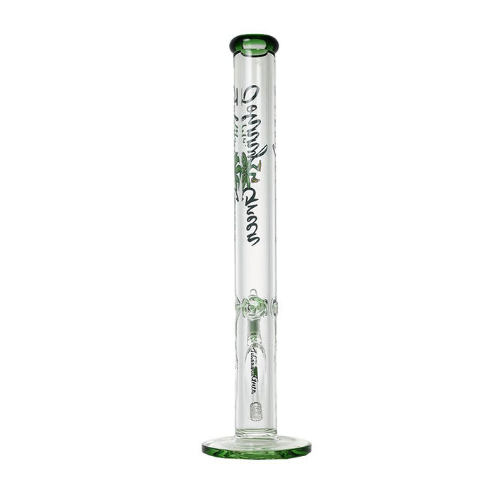 Johnny Green | 24″ 9mm Straight Tube with Grid Percolator Slide – Green (MJG-015) Straight Tube Bong Canadian Distributor
