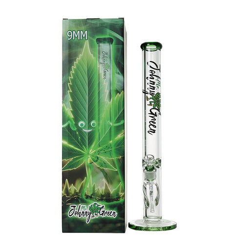 Johnny Green | 20″ 9mm Straight Tube with Grid Percolator Slide – Green (MJG-014) Bongs Canadian Distributor