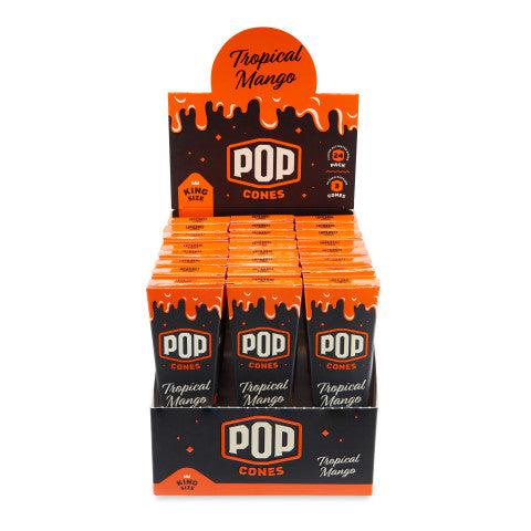 Pop Cones | King Size 3pk Pre-Rolled Cones with Flavor Tip 24ct Display
