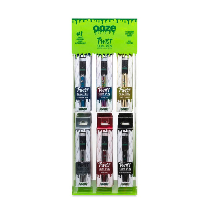 Ooze | Twist slim Vape Pen 48ct Battery Display 510 Battery Cannatron