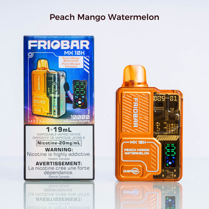 FRIOBAR | MX 10K Rechargeable Disposable Vape Box of 5 Disposable Vape Canadian National Distributors Peach Mango Watermelon
