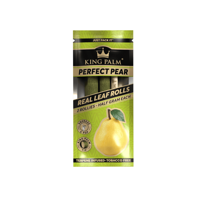 King Palm | 2 Rollie Hand-Rolled with flavor tips Box of 20 Leaf Wrap Cannatron Perfect Pear