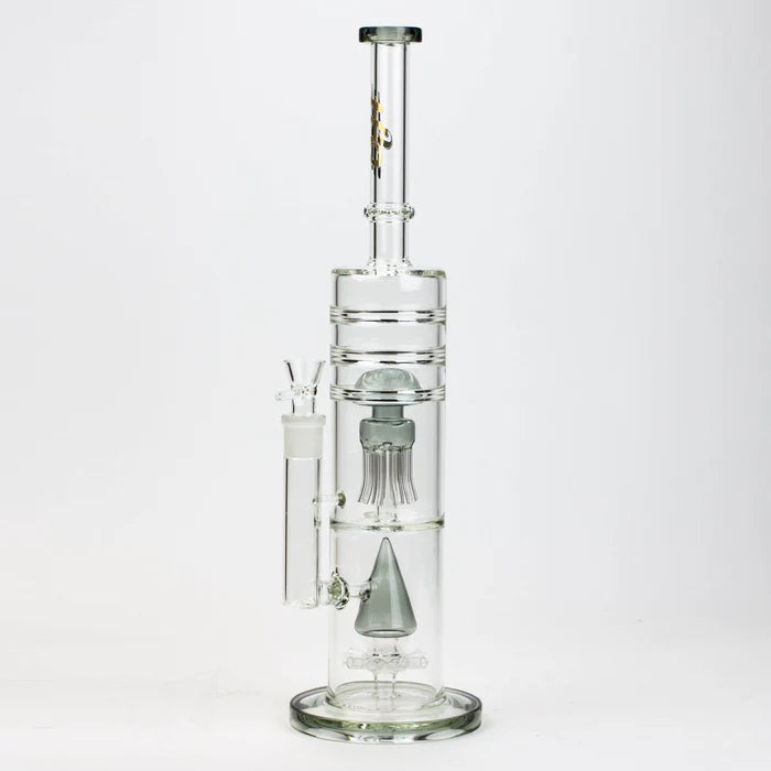 [2 Pack Bundle] 17" H2O dual diffuser glass water bong [H2O-5002] Glass Bong ONE