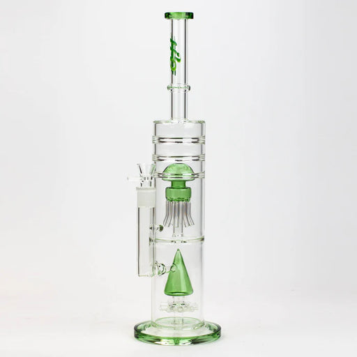 [2 Pack Bundle] 17" H2O dual diffuser glass water bong [H2O-5002] Glass Bong ONE