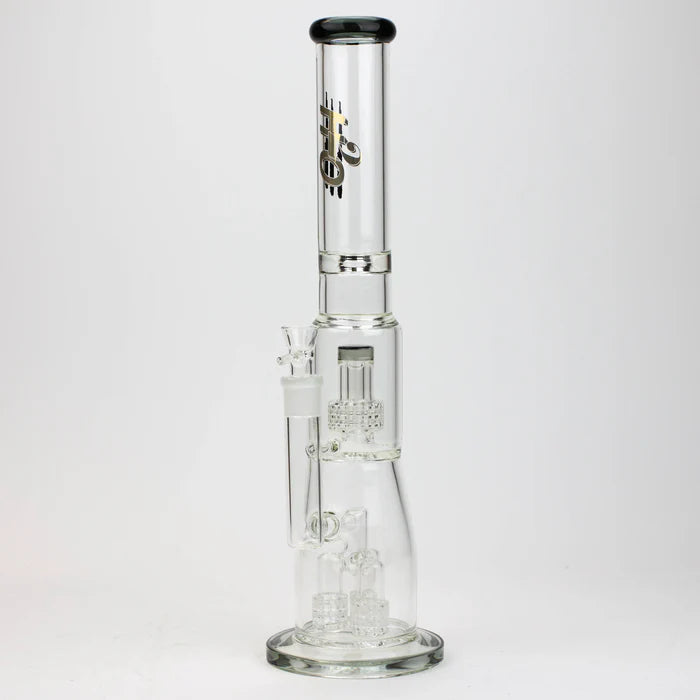 [2 Pack Bundle] 17.5" H2O glass water bong with shower head percolator [H2O-5003] Glass Bong ONE