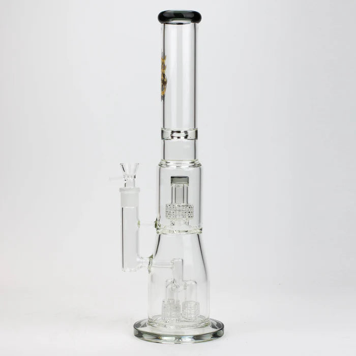 [2 Pack Bundle] 17.5" H2O glass water bong with shower head percolator [H2O-5003] Glass Bong ONE