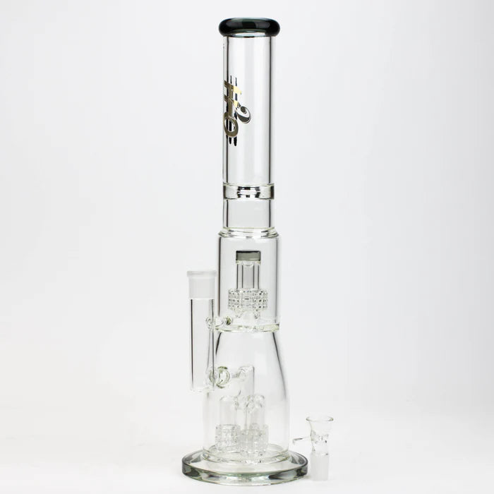 [2 Pack Bundle] 17.5" H2O glass water bong with shower head percolator [H2O-5003] Glass Bong ONE