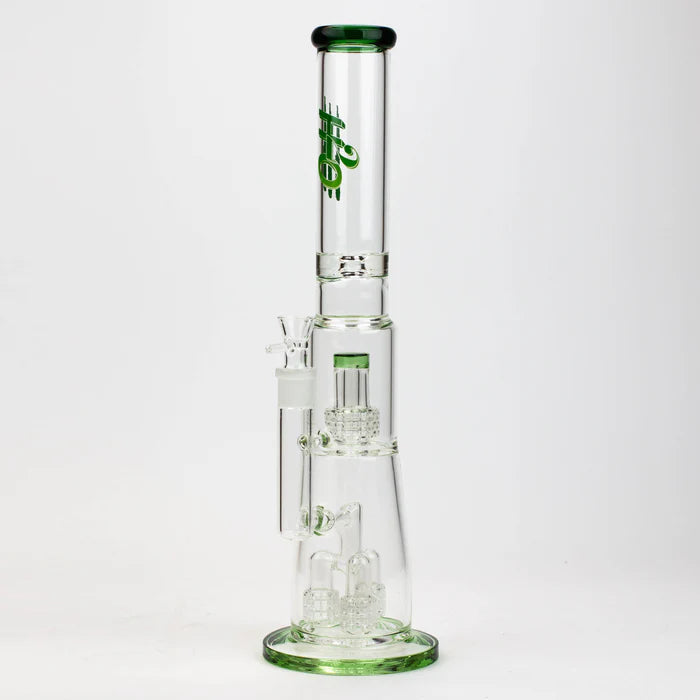 [2 Pack Bundle] 17.5" H2O glass water bong with shower head percolator [H2O-5003] Glass Bong ONE