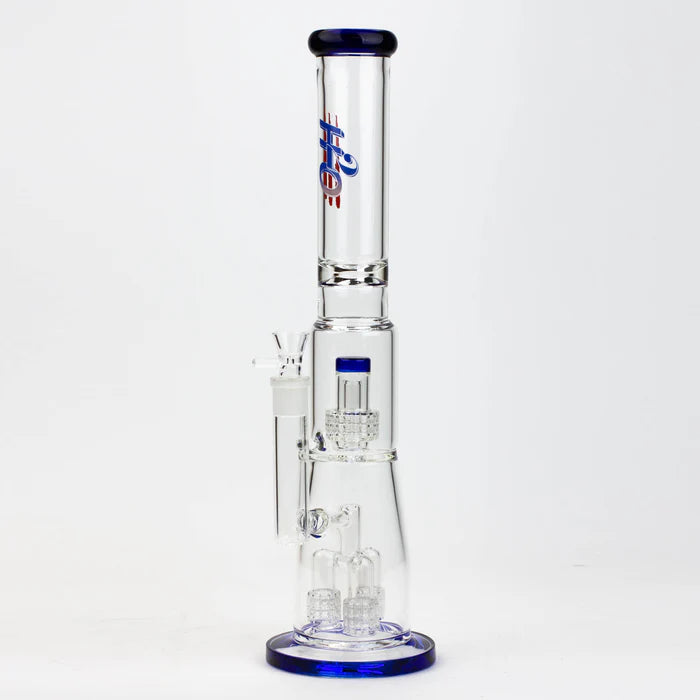 [2 Pack Bundle] 17.5" H2O glass water bong with shower head percolator [H2O-5003] Glass Bong ONE