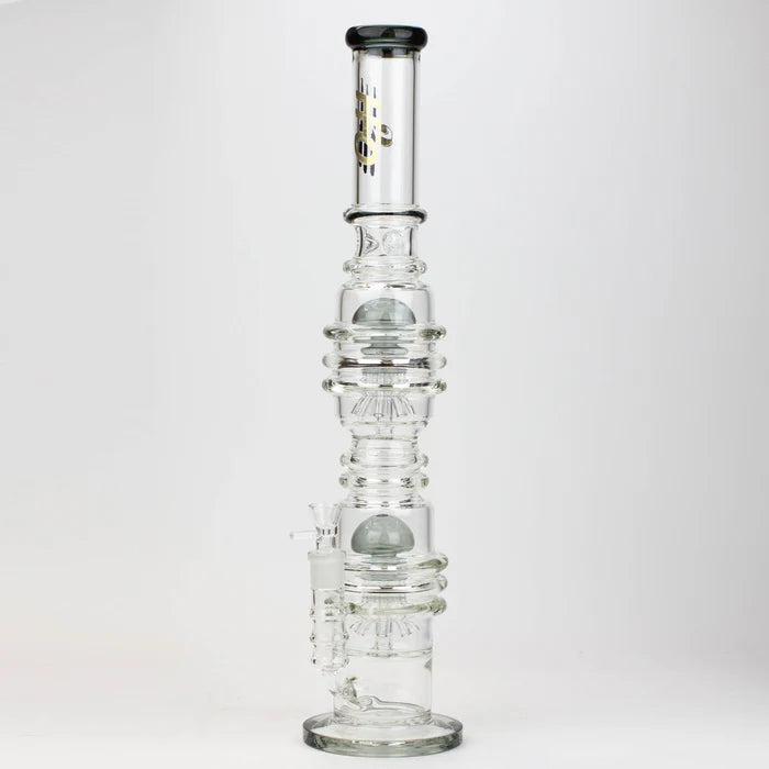 [2 Pack Bundle] 21" H2O Dual percolator glass water bong [H2O-5004] Glass Bong ONE