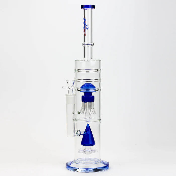 [2 Pack Bundle] 17" H2O dual diffuser glass water bong [H2O-5002] Glass Bong ONE