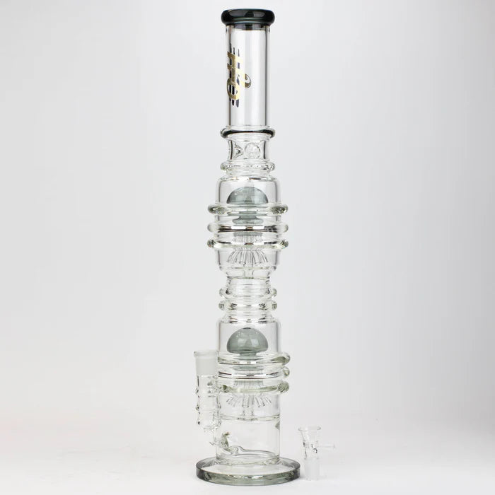[2 Pack Bundle] 21" H2O Dual percolator glass water bong [H2O-5004] Glass Bong ONE