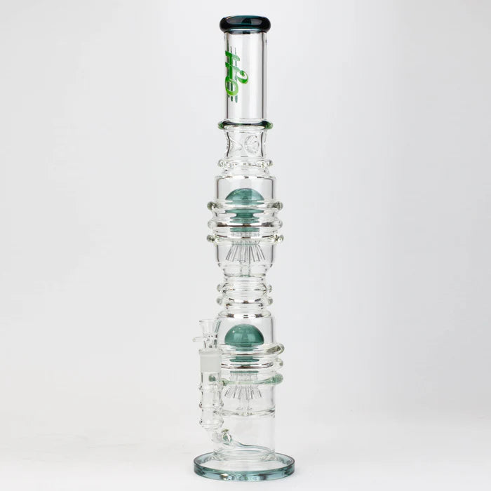 [2 Pack Bundle] 21" H2O Dual percolator glass water bong [H2O-5004] Glass Bong ONE