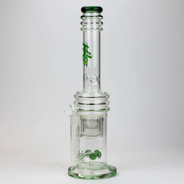[2 Pack Bundle] 17" H2O glass water bong with double layer honeycomb [H2O-5005] Glass Bong ONE
