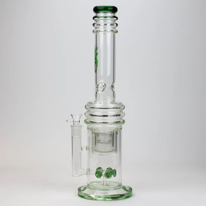 [2 Pack Bundle] 17" H2O glass water bong with double layer honeycomb [H2O-5005] Glass Bong ONE