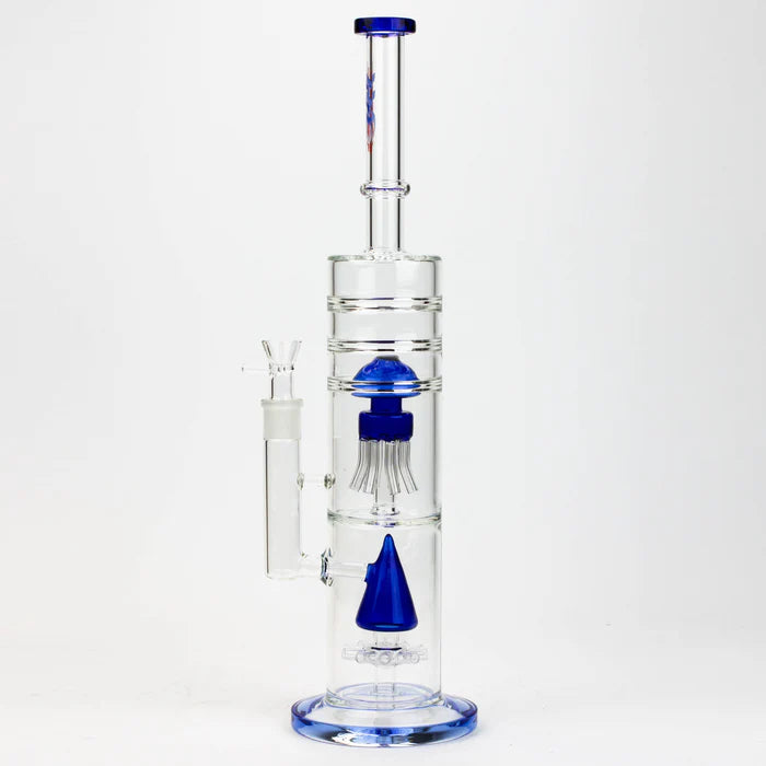 [2 Pack Bundle] 17" H2O dual diffuser glass water bong [H2O-5002] Glass Bong ONE