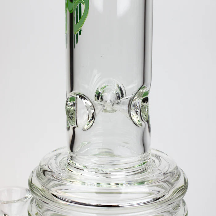 [2 Pack Bundle] 17" H2O glass water bong with double layer honeycomb [H2O-5005] Glass Bong ONE