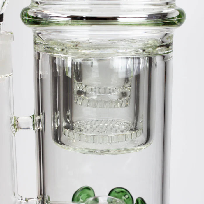 [2 Pack Bundle] 17" H2O glass water bong with double layer honeycomb [H2O-5005] Glass Bong ONE