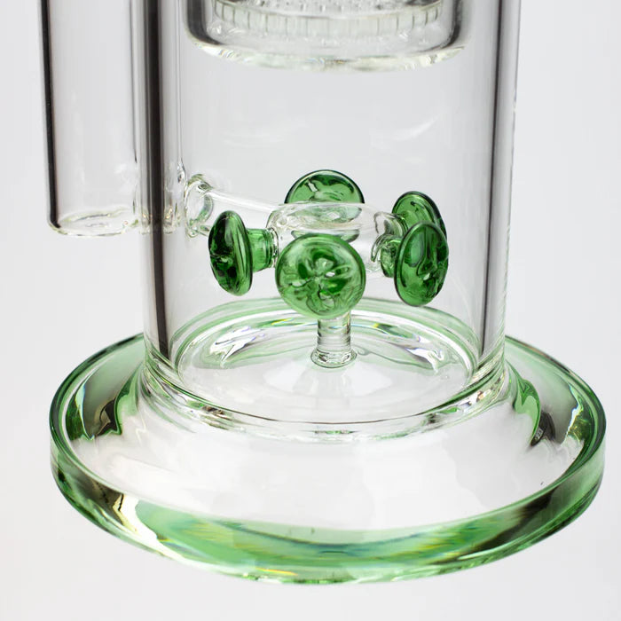 [2 Pack Bundle] 17" H2O glass water bong with double layer honeycomb [H2O-5005] Glass Bong ONE