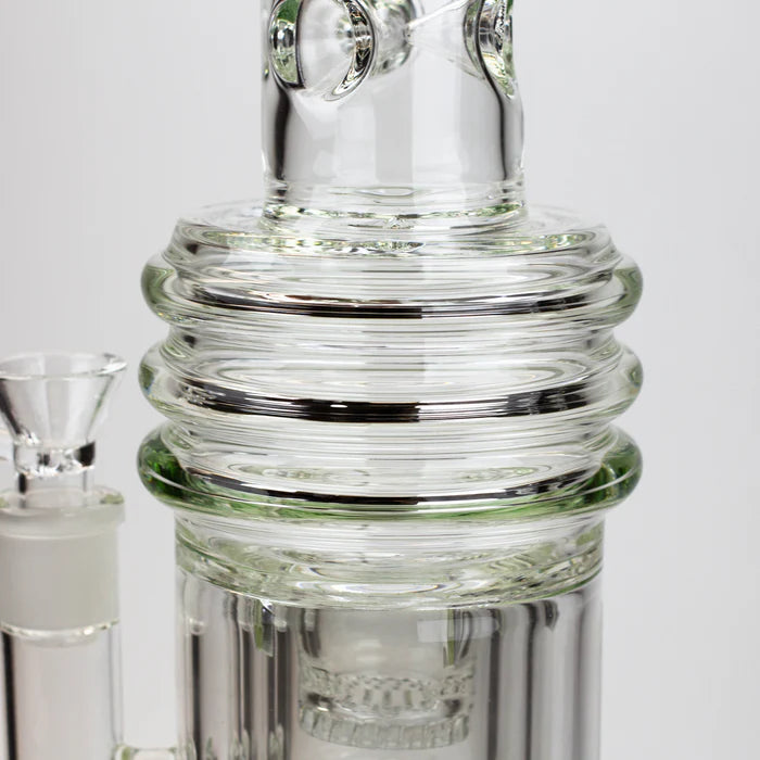 [2 Pack Bundle] 17" H2O glass water bong with double layer honeycomb [H2O-5005] Glass Bong ONE