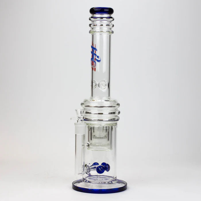 [2 Pack Bundle] 17" H2O glass water bong with double layer honeycomb [H2O-5005] Glass Bong ONE