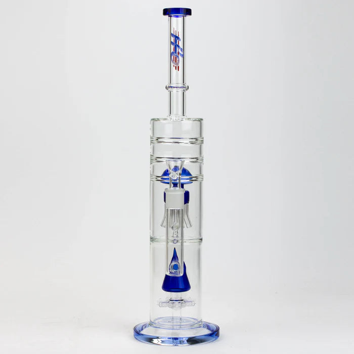 [2 Pack Bundle] 17" H2O dual diffuser glass water bong [H2O-5002] Glass Bong ONE