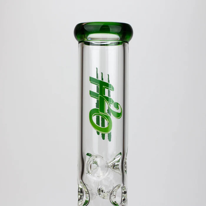 [2 Pack Bundle] 18" H2O glass water bong with triple mini shower head diffuser [H2O-5007] Glass Bong ONE