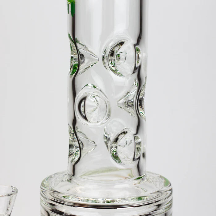 [2 Pack Bundle] 18" H2O glass water bong with triple mini shower head diffuser [H2O-5007] Glass Bong ONE