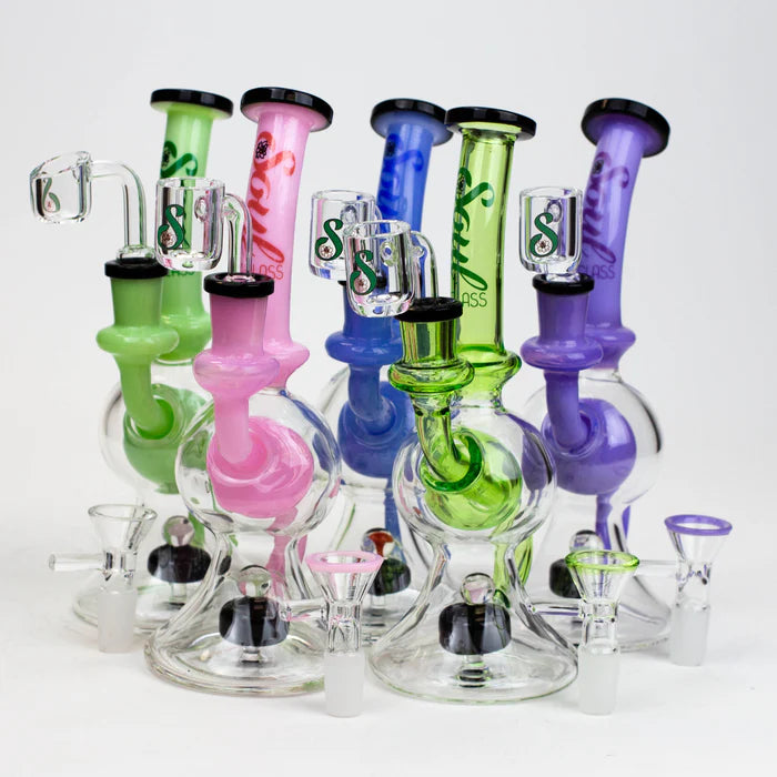 [4 Pack Bundle] 8" SOUL Glass 2-in-1 recycler bong [S2084] Glass Bong ONE