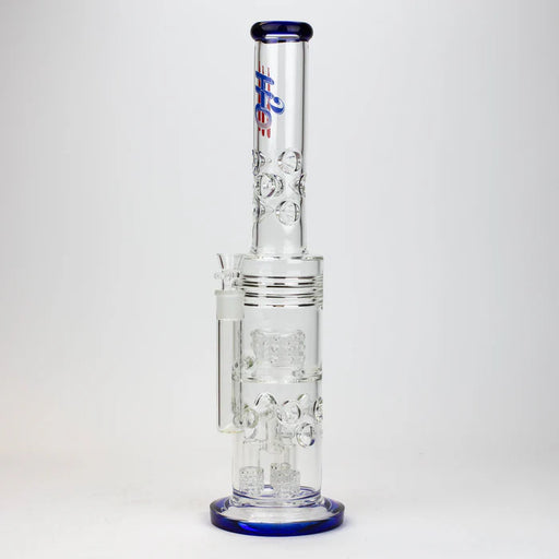 [2 Pack Bundle] 18" H2O glass water bong with triple mini shower head diffuser [H2O-5007] Glass Bong ONE