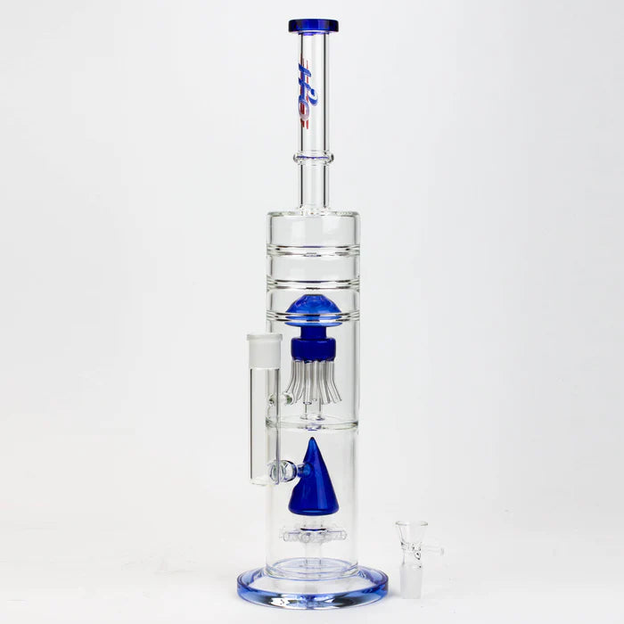 [2 Pack Bundle] 17" H2O dual diffuser glass water bong [H2O-5002] Glass Bong ONE
