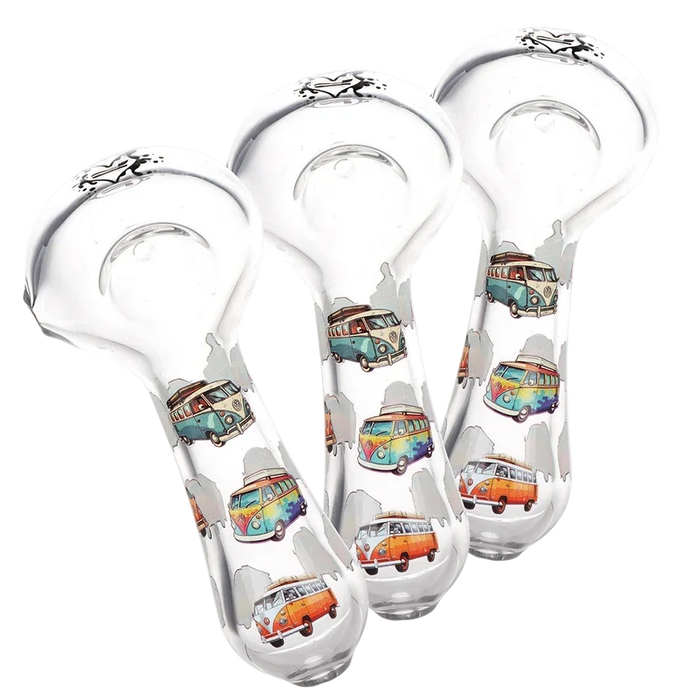 SC Pulsar VW Bus 4.5" Glass Spoon Pipe 3 Count set Glass Pipe Smoking Cat Distribution(S) Default Title