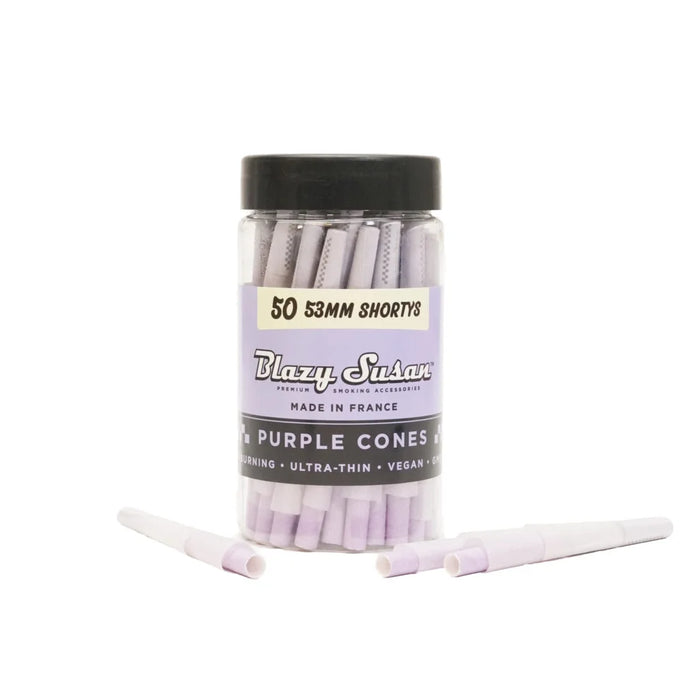 Blazy Susan | Purple shorty Cones Pack of 50 ROLLING PAPER Smoking Cat Distribution