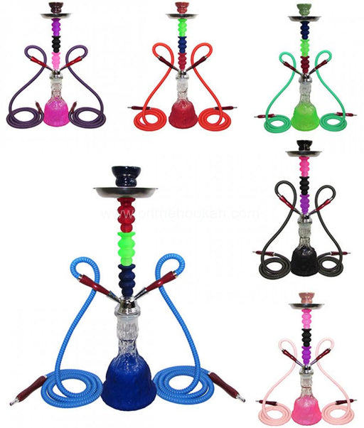 Zebra Smoke | Rainbow Hookah Two Hose 19" tall Hookah Jatiimports LLC