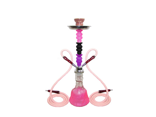 Zebra Smoke | Rainbow Hookah Two Hose 19" tall Hookah Jatiimports LLC Pink