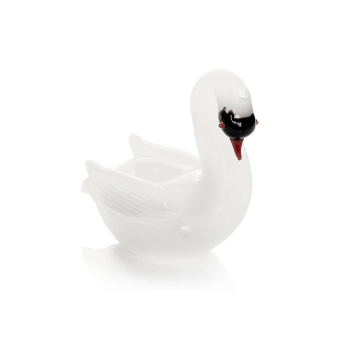 Red Eye Glass® | 3" Swan Glass Hand Pipe [3314] Glass Pipe Smoking Cat Distribution
