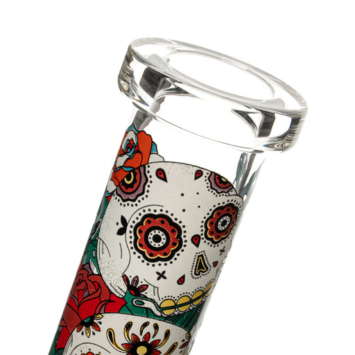 Red Eye Glass® | 10" Sugar Skull Glow-in-the-Dark Water Pipe [REG160] Glass Bong Smoking Cat Distribution