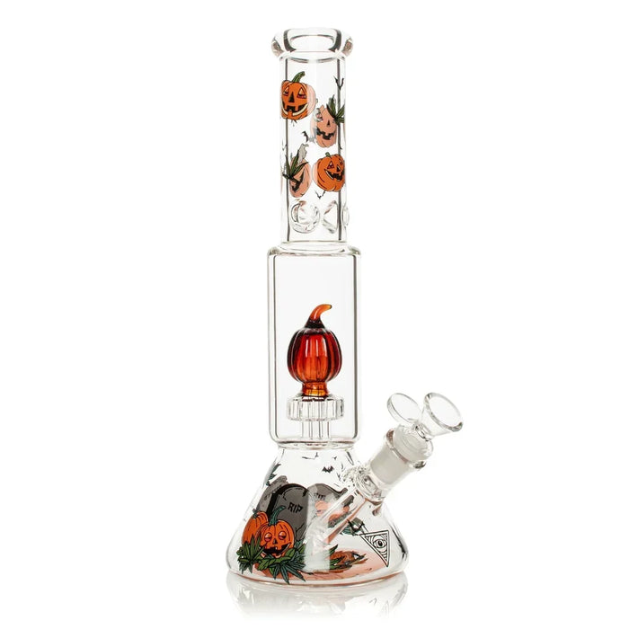 Red Eye Glass 12" Dual Chamber Jack O Lantern Perc Bong Bongs Smoking Cat Distribution Default Title