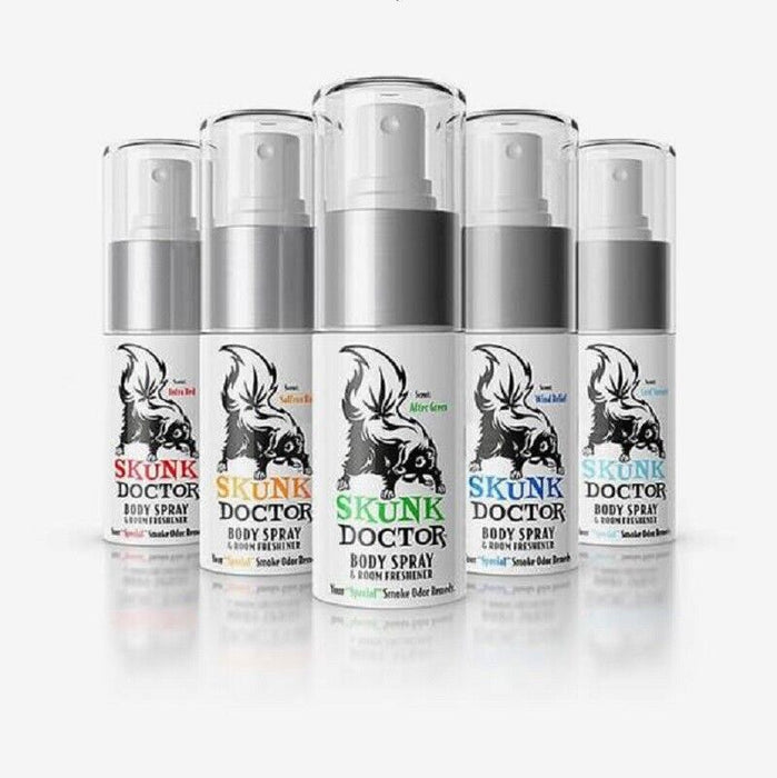 Skunk Doctor | Smoke Odor Eliminator Body Spray Display of 15 Odour Eliminator Spray Smoke & Vape Distributor