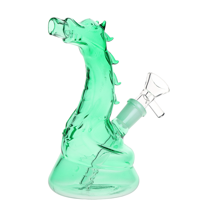 Sesh Gear | 6" Puff The Magic Dragon Waterpipe Glass Bong Smoking Cat Distribution Green